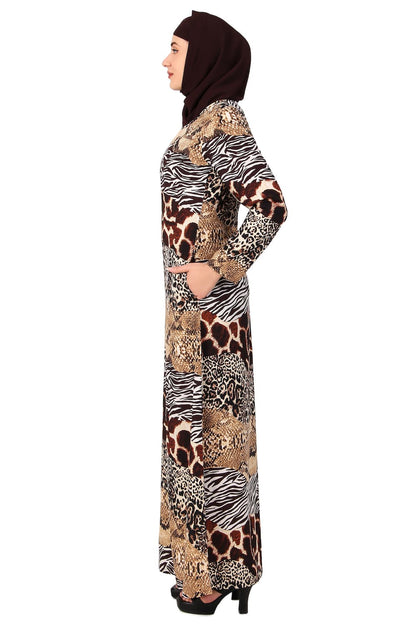 Printed Crepe Abaya AYP-473