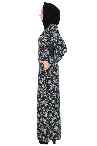 Printed Crepe Abaya AYP-481