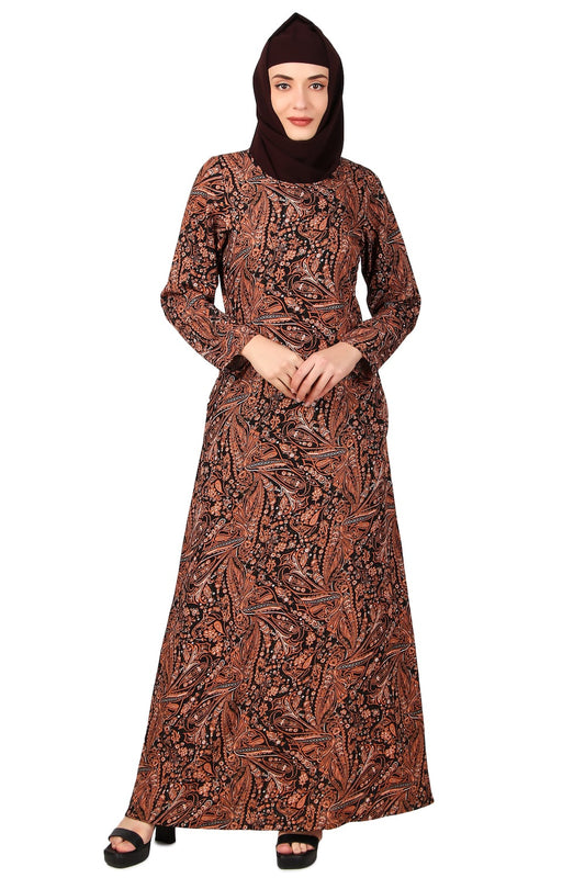 Printed Crepe Abaya AYP-484
