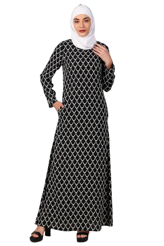 Printed Crepe Abaya AYP-496