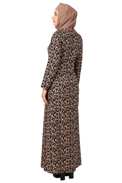 Printed Crepe Abaya AYP-498