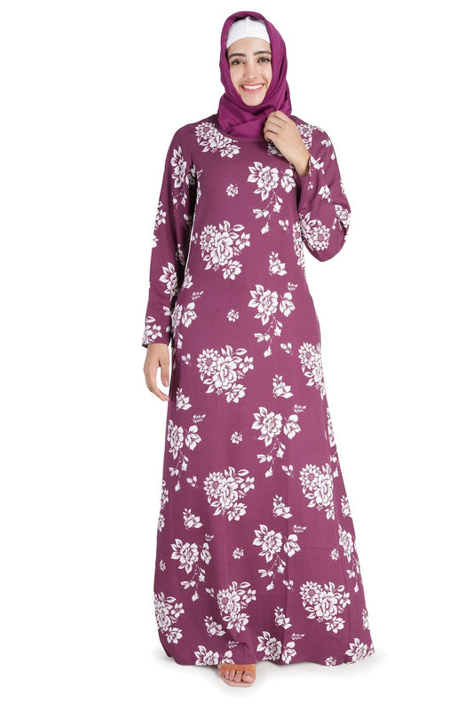 Printed Crepe Abaya AYP-523
