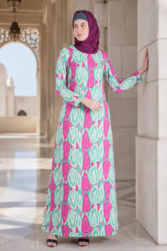 Printed Crepe Abaya AYP-541