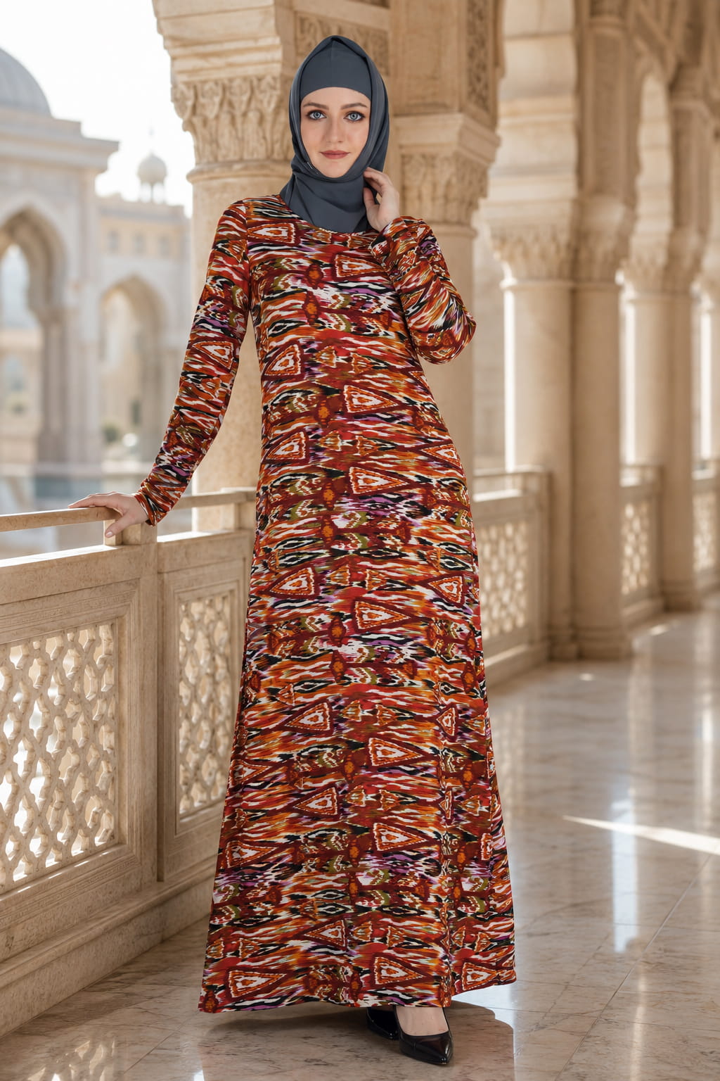 Printed Crepe Abaya AYP-576