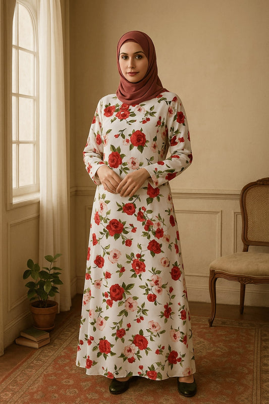 Printed Crepe Abaya AYP-582