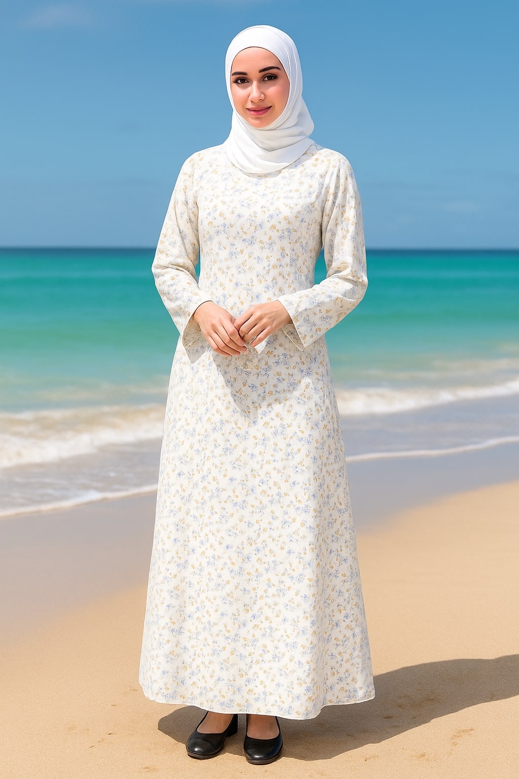 Printed Crepe Abaya AYP-583