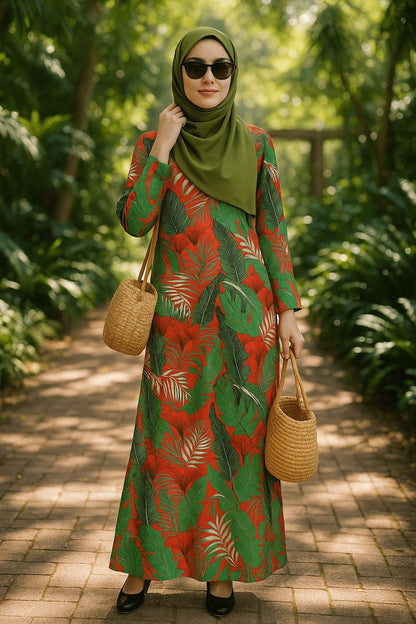 Printed Crepe Abaya AYP-592