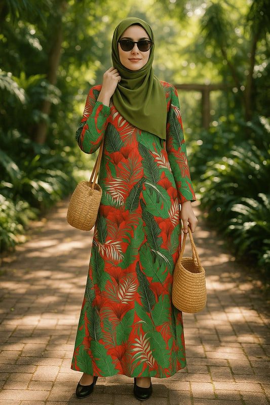 Printed Crepe Abaya AYP-592