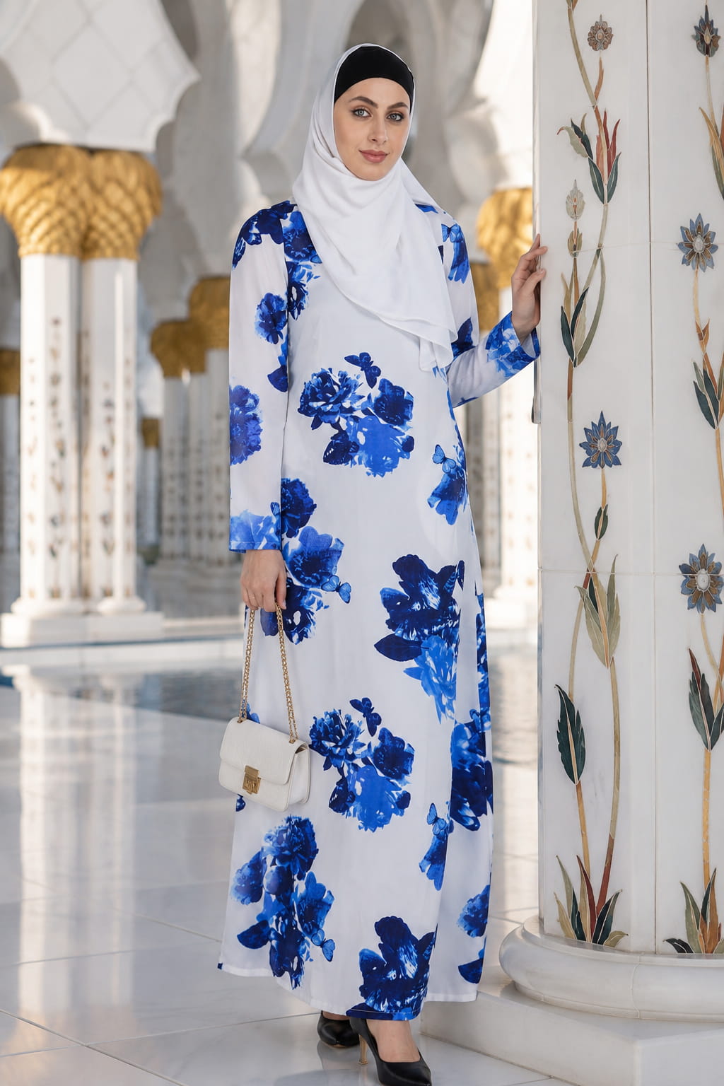 Printed Crepe Abaya AYP-593