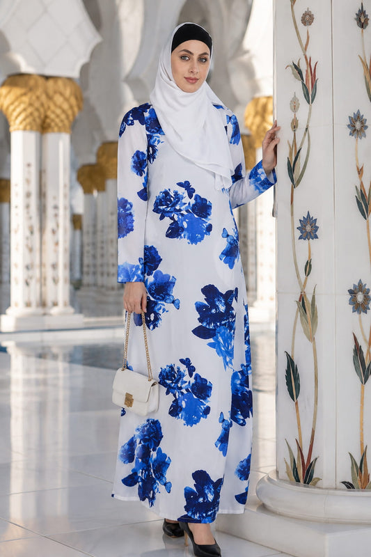 Printed Crepe Abaya AYP-593