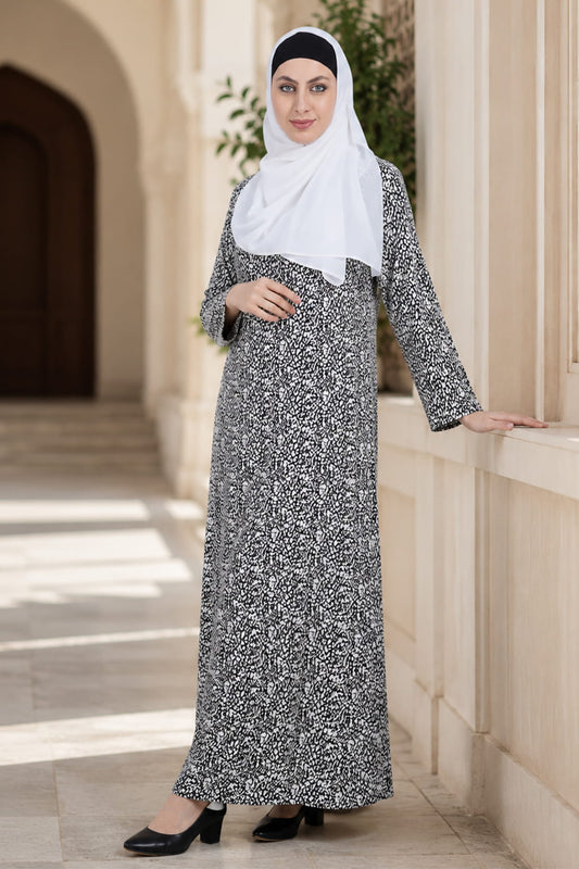 Printed Crepe Abaya AYP-594