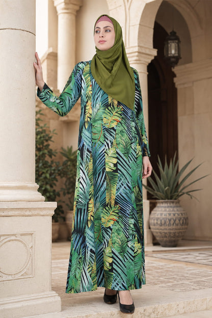 Printed Crepe Abaya AYP-595