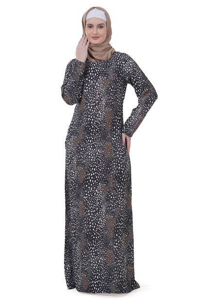 Printed Crepe Abaya AYP-611
