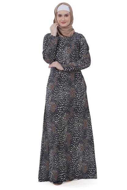 Printed Crepe Abaya AYP-611