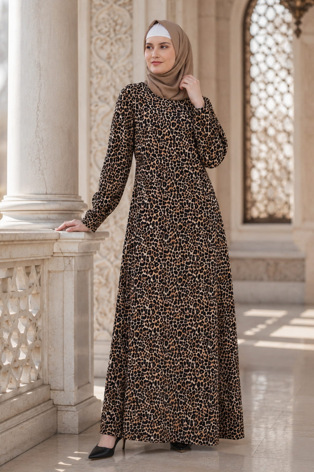 Printed Crepe Abaya AYP-612