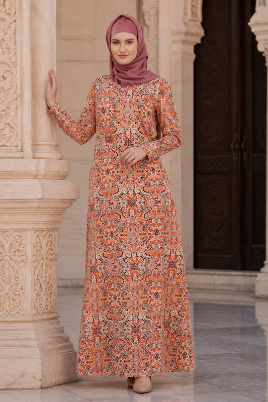 Printed Crepe Abaya AYP-617