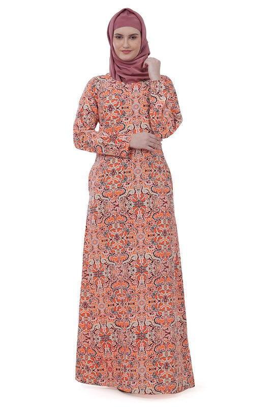 Printed Crepe Abaya AYP-617