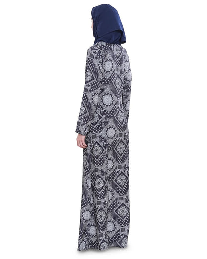 Printed Crepe Abaya AYP-618