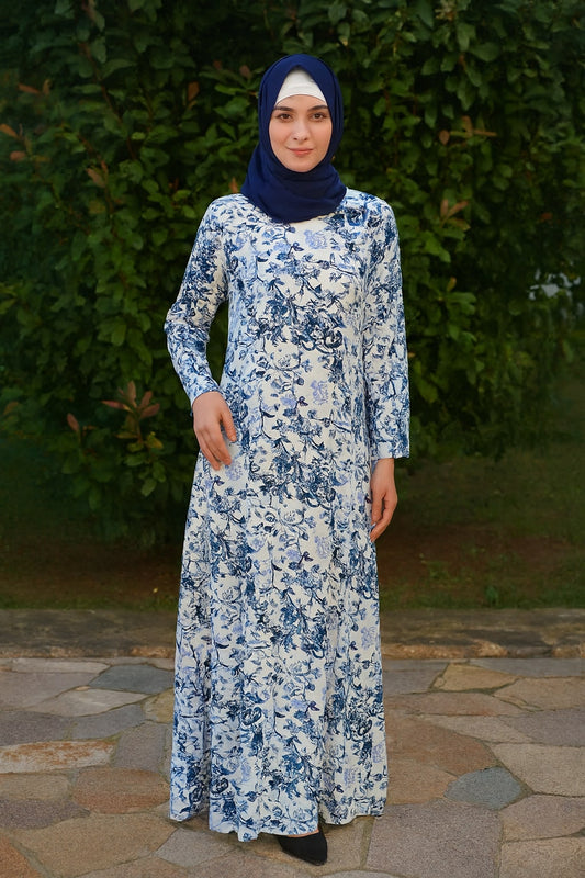 Printed Crepe Abaya AYP-621