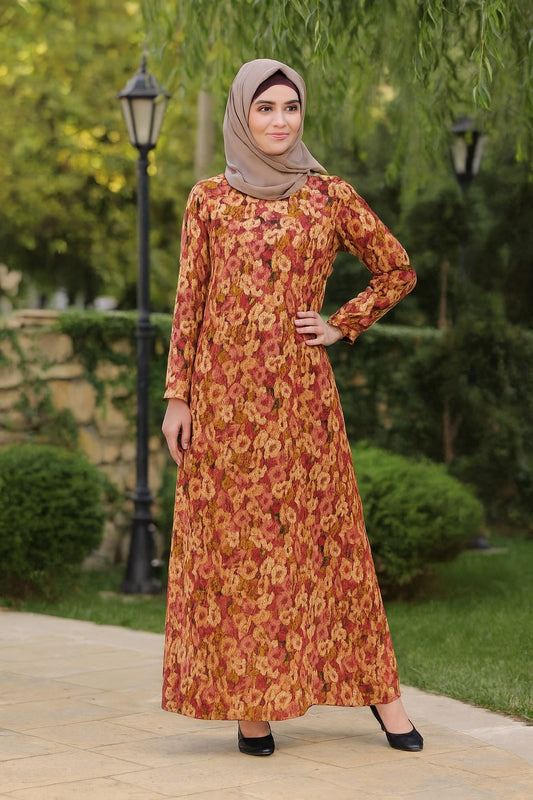 Printed Crepe Abaya AYP-622