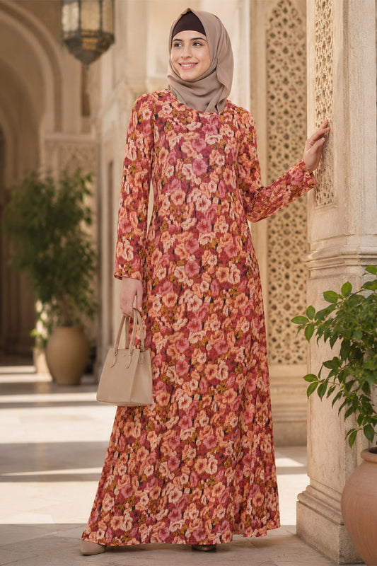 Printed Crepe Abaya AYP-622