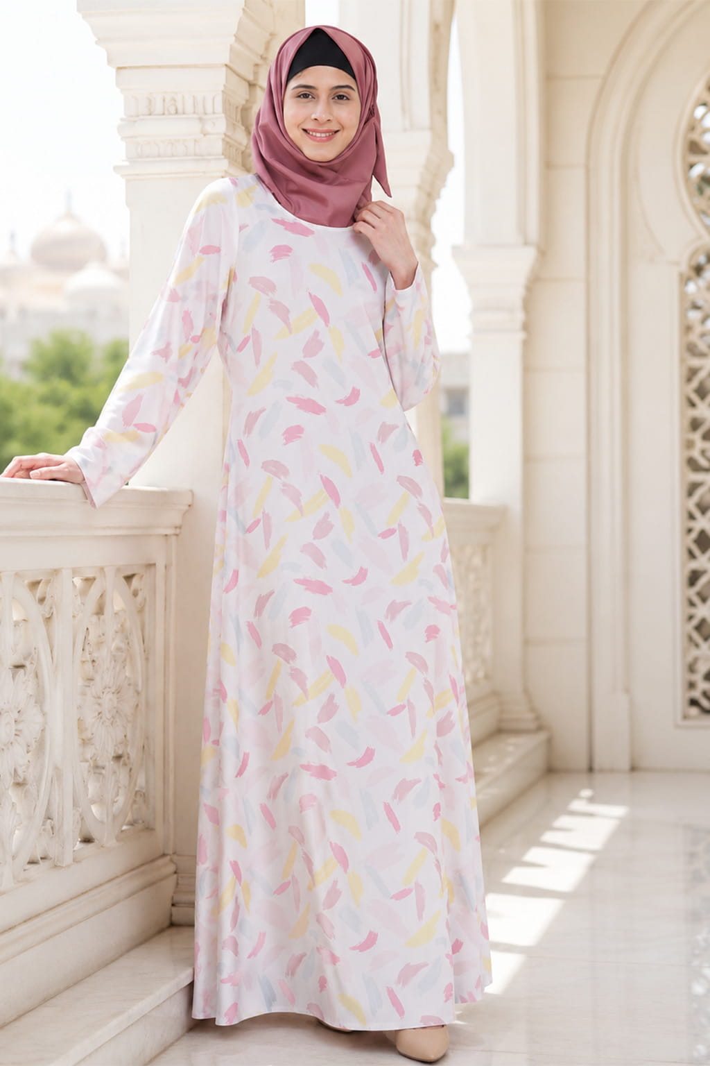 Printed Crepe Abaya AYP-623