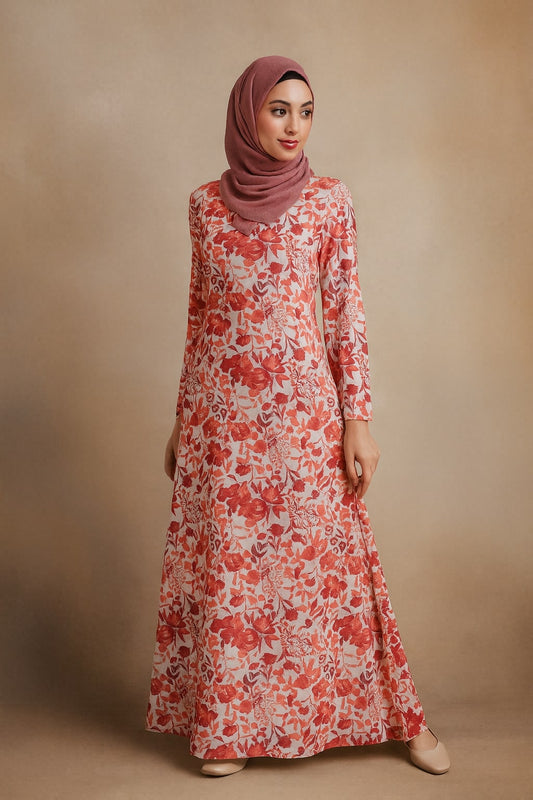 Printed Crepe Abaya AYP-624