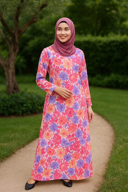Printed Crepe Abaya AYP-625