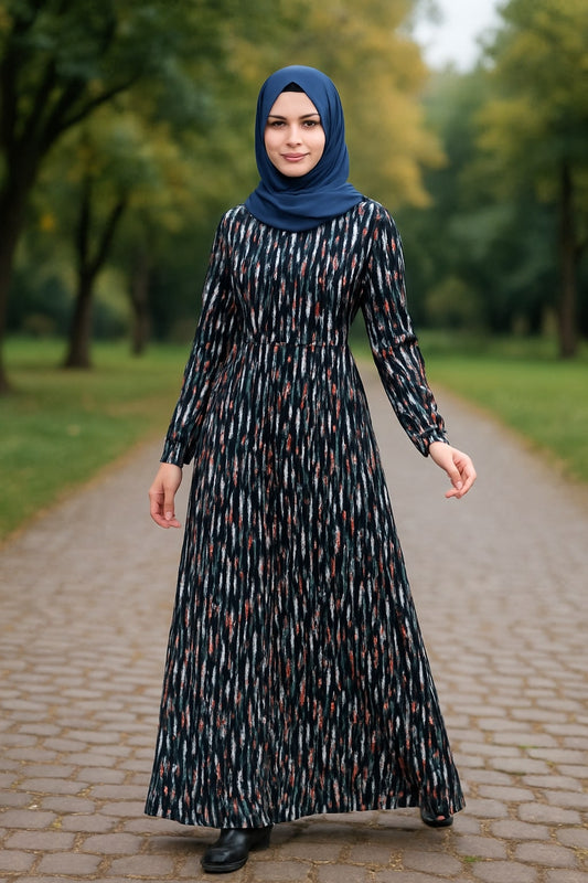 Printed Crepe Abaya AYP-626