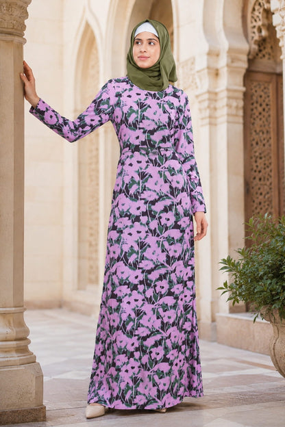 Printed Crepe Abaya AYP-627