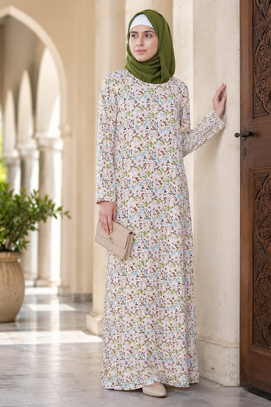 Printed Crepe Abaya AYP-632
