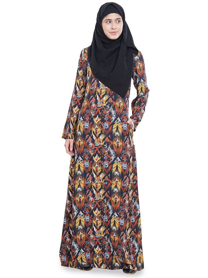 Printed Crepe Abaya AYP-635