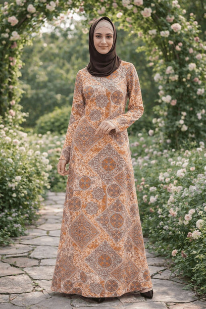 Printed Crepe Abaya AYP-636