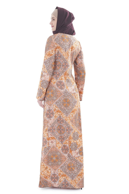 Printed Crepe Abaya AYP-636