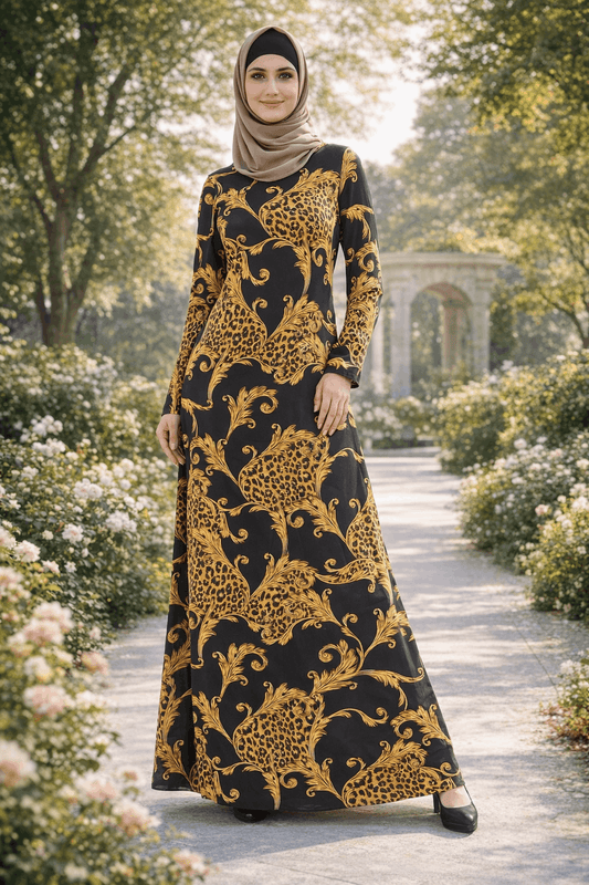 Printed Crepe Abaya AYP-637