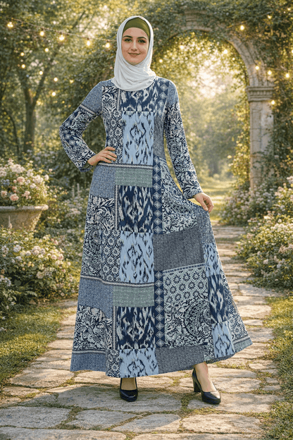 Printed Crepe Abaya AYP-639