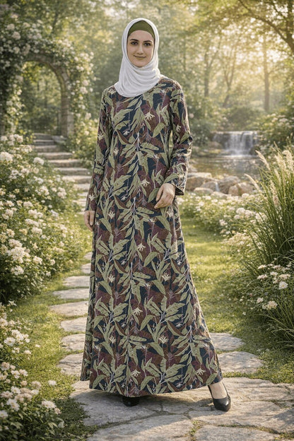 Printed Crepe Abaya AYP-640