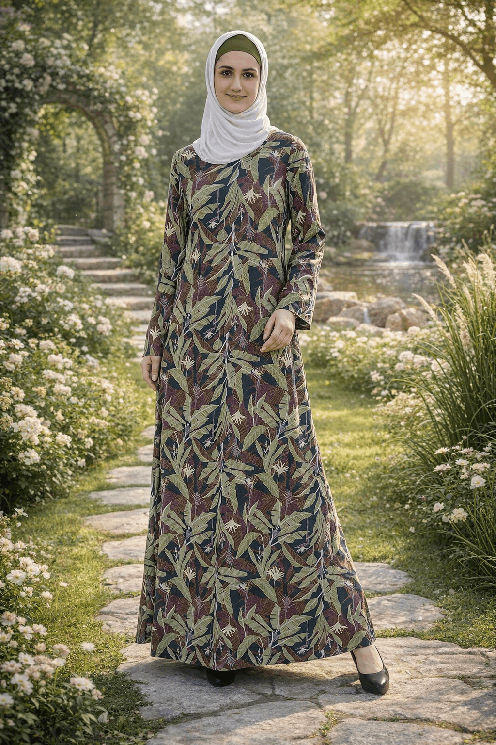 Printed Crepe Abaya AYP-640