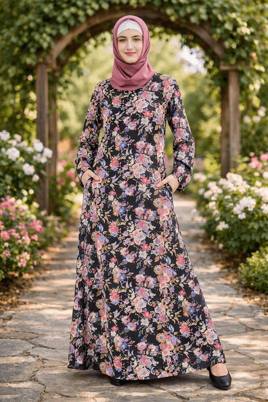 Printed Crepe Abaya AYP-641