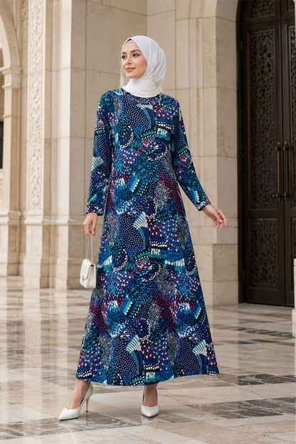 Printed Crepe Abaya AYP-642