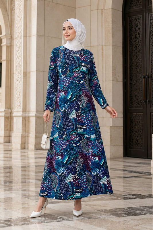 Printed Crepe Abaya AYP-642