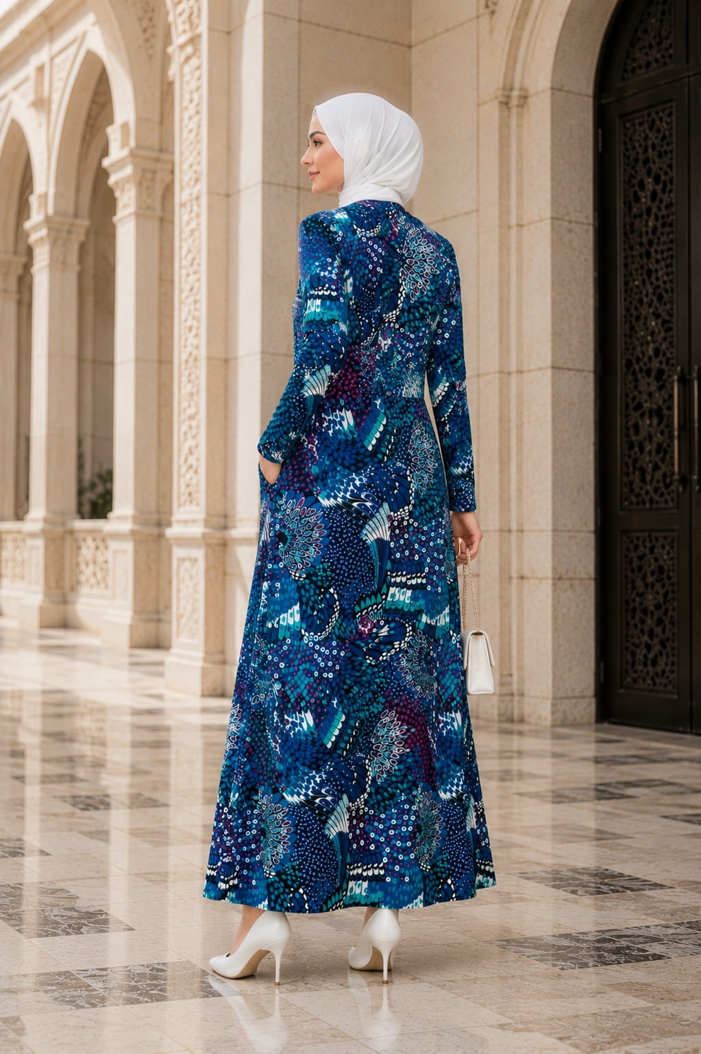 Printed Crepe Abaya AYP-642