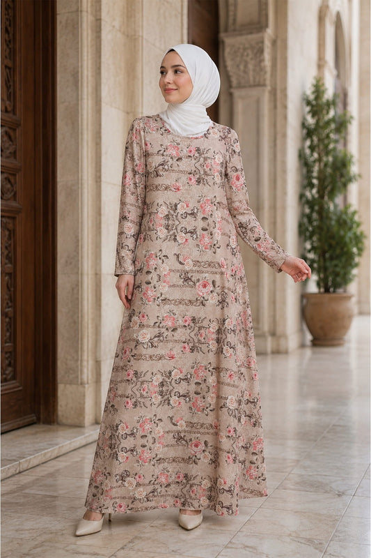 Printed Crepe Abaya AYP-645