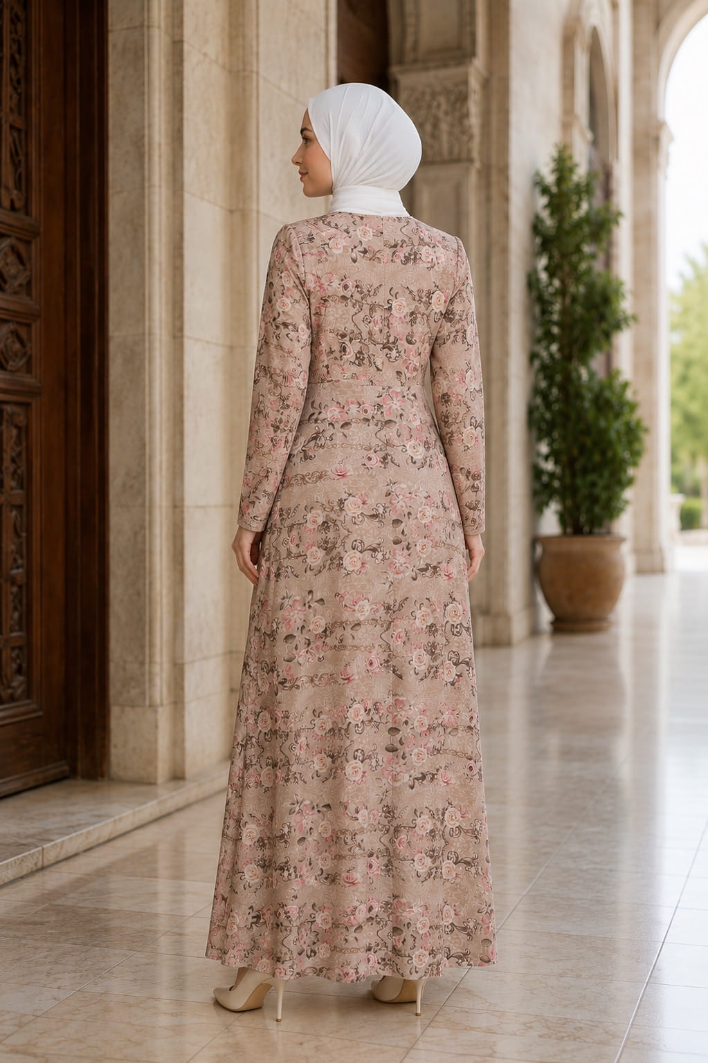 Printed Crepe Abaya AYP-645