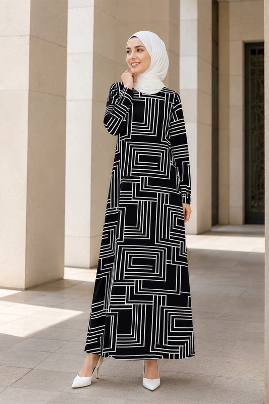 Printed Crepe Abaya AYP-646