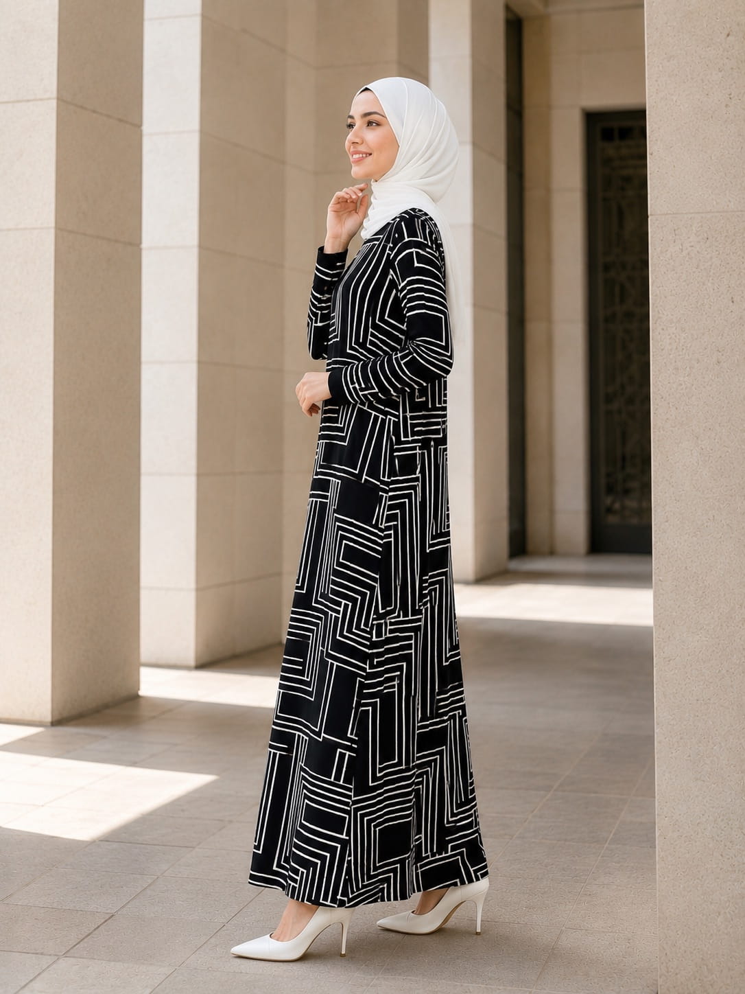 Printed Crepe Abaya AYP-646