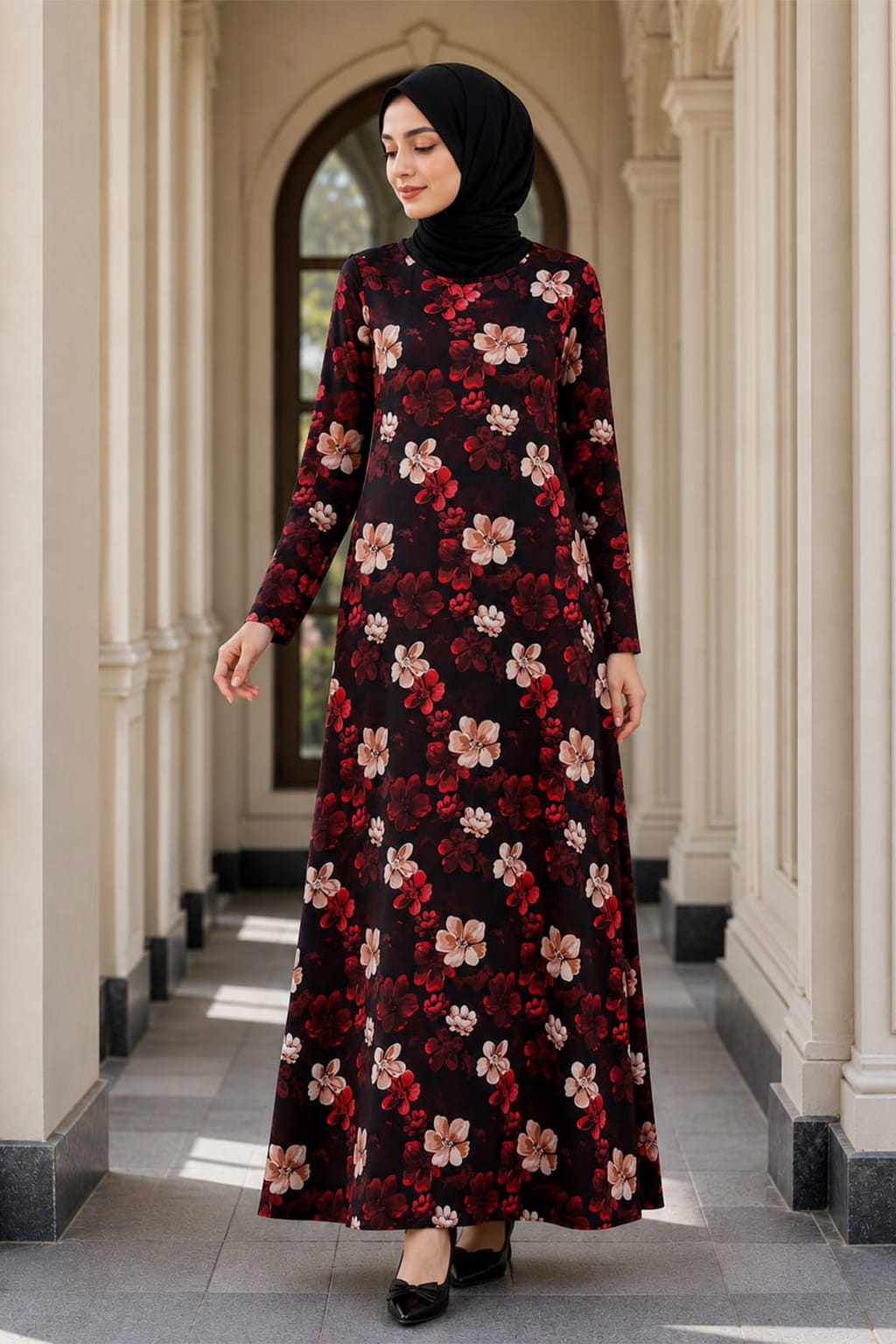 Printed Crepe Abaya AYP-648