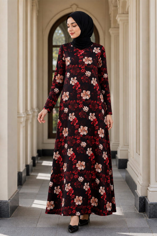 Printed Crepe Abaya AYP-648