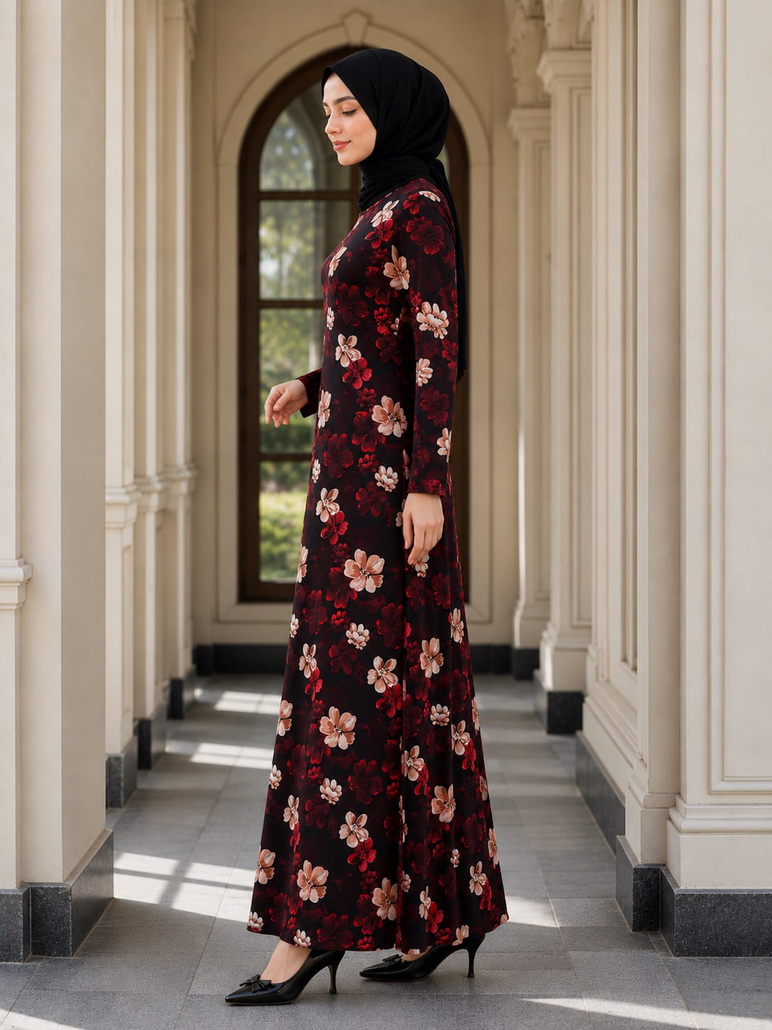 Printed Crepe Abaya AYP-648