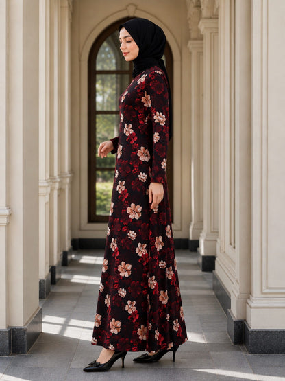 Printed Crepe Abaya AYP-648